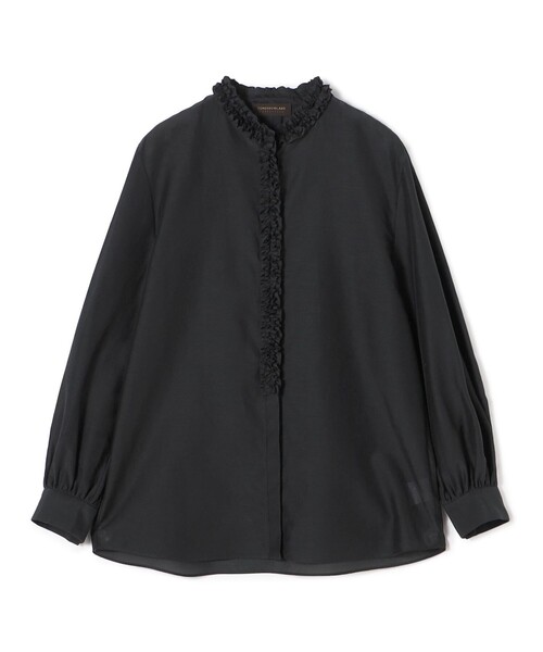 コットンシルクオーガンジー フリルブラウス（シャツ/ブラウス