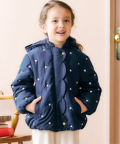 セール】【洗える/2WAY】スカラップ刺繍アウター（ダウンジャケット