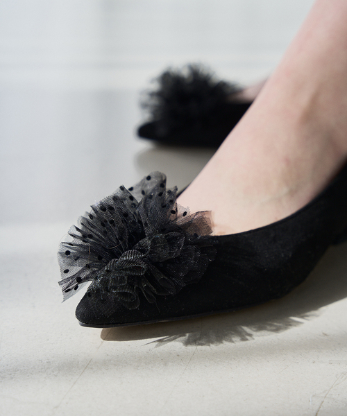 LE TALON（ルタロン）の「ポインテッドチュールフリルフラット（その他