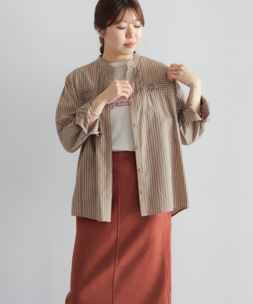 ねじりピンタックストライプドルマンブラウス | NOMBRE IMPAIR