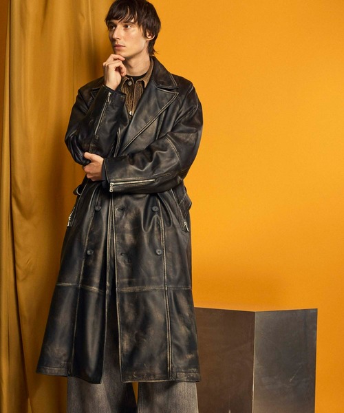 UNISEX》Sheep Leather Prime-Over Ulster Coat/シープレザープライム
