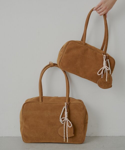 セール】【2サイズ展開】チャーム付きスクエアボストンバッグ