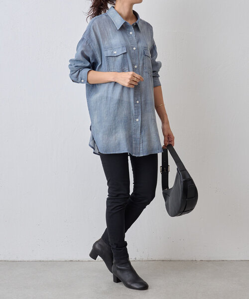 BEARDSLEY（ビアズリー）の「シフォンデニムシャツ（シャツ/ブラウス