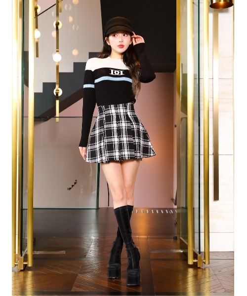 カラーラインDDリブニットトップス（ニット/セーター）｜Darich