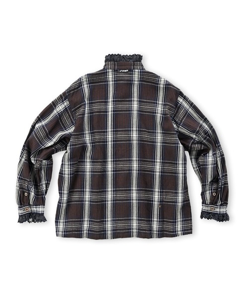 45R（フォーティファイブアール）の「藍ざっくりネルフリルブラウス