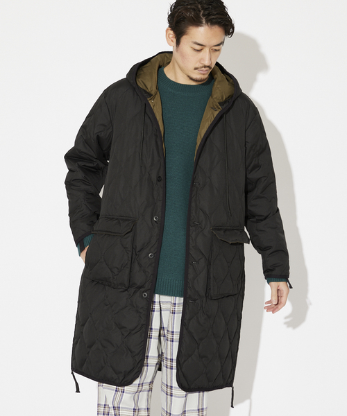 TAION / タイオン】ミリタリー フード ダウンコート（ダウンジャケット