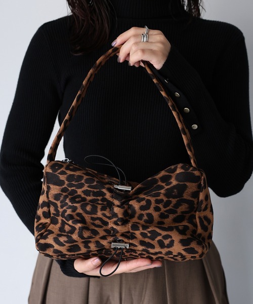 コブクロ 九月八日 ドローストリングバッグ 茶色 豹柄 九月八日 ドロー