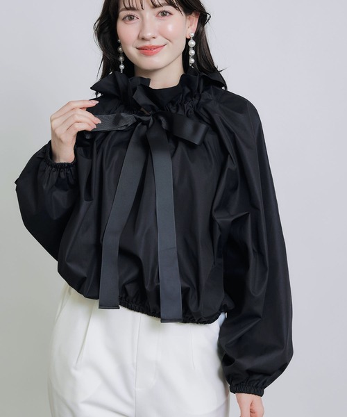 ビッグカラーグログランリボンブラウス（シャツ/ブラウス）｜PICCIN