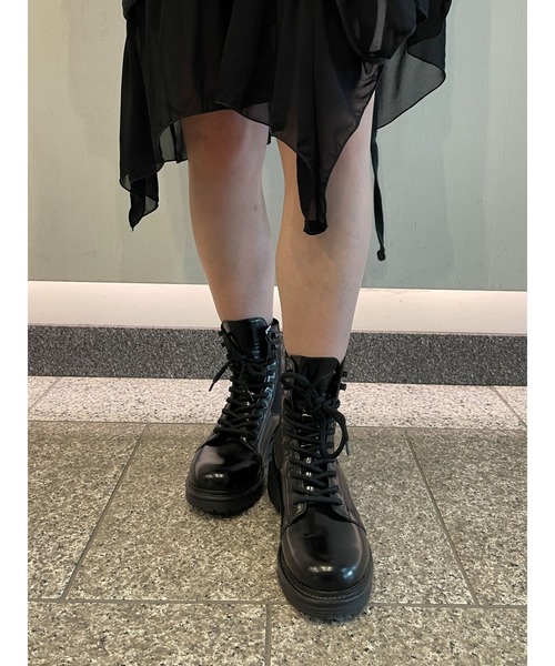 DIESEL（ディーゼル）の「レディース レザー コンバットブーツ（ブーツ