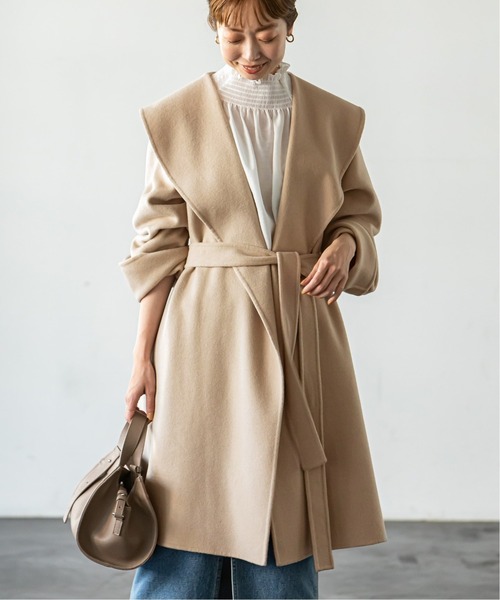 Noble（ノーブル）の「W/Nリバーオーバーカラーミディコート◇（その他