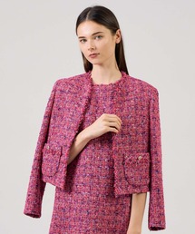 ANAYI（アナイ）の「ネオンツイードノーカラー ジャケット（ノーカラー