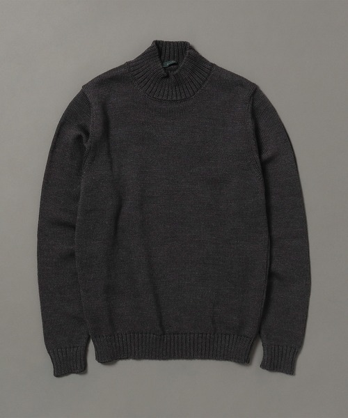 ザノーネ／モックネックニット／5ゲージ／チャコールグレー／44 ZANONE
