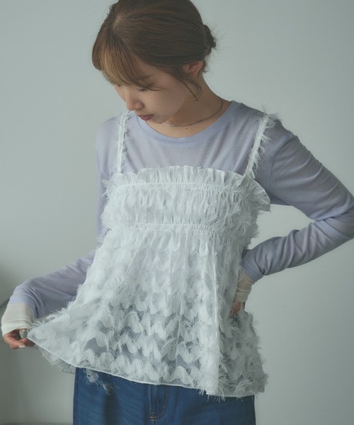 セール】△Feather camisole / フェザーキャミ ビスチェ（キャミソール