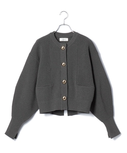 美品】ADAM ET ROPE' BIGボタンニットカーディガン グレー 新品】ADAM