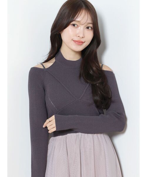 MERCURYDUO（マーキュリーデュオ）の「チュールドッキング2WAYニット