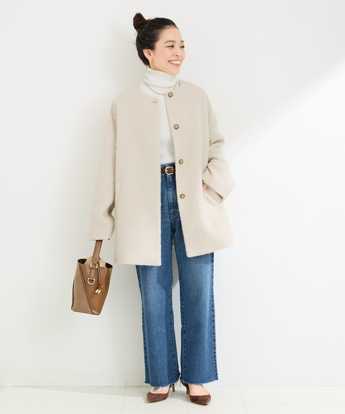 B.C STOCK（ベーセーストック）の「ブークレーノーカラーミドルコート