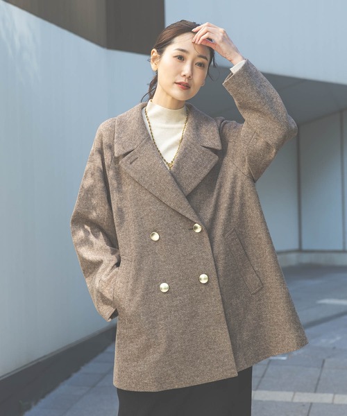 セール】軽やかストレッチ襟2WAYミドルコート/499658（チェスター