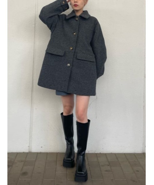 セール】WOOL BLEND OVER MIDI COAT ウールブレンド オーバー ミディ