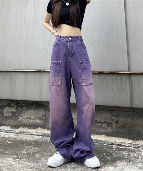 セール】ストリートルーズパープルデニム（デニムパンツ）｜MGV
