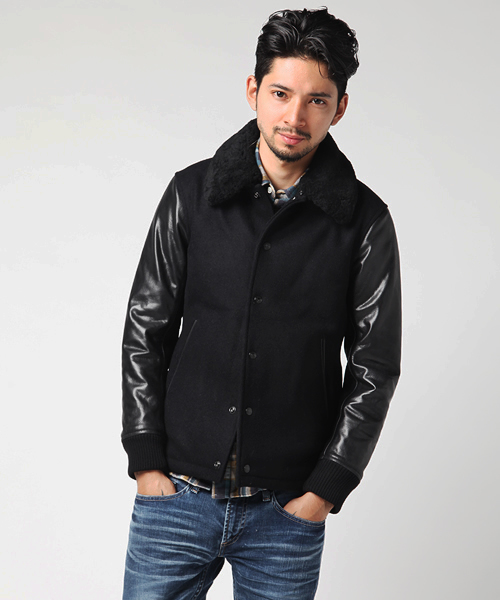 MONKEY TIME（モンキータイム）の「MT ボア/カラー アワードジャケット