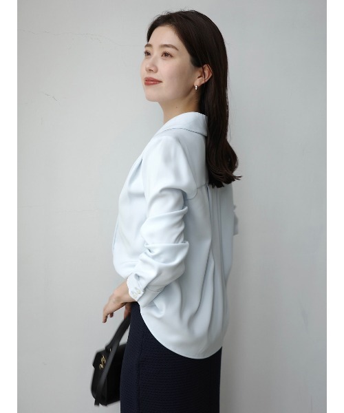 ダブルサテンショールカラーブラウス（シャツ/ブラウス）｜anuans（ア