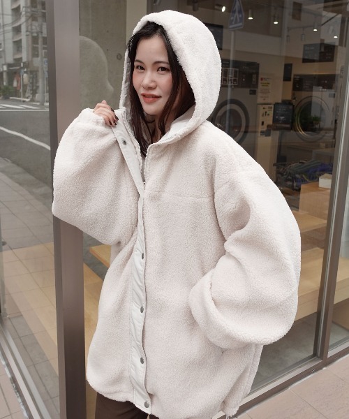 セール】ボアビッグシルエットフードブルゾン（ブルゾン）｜CORNERS