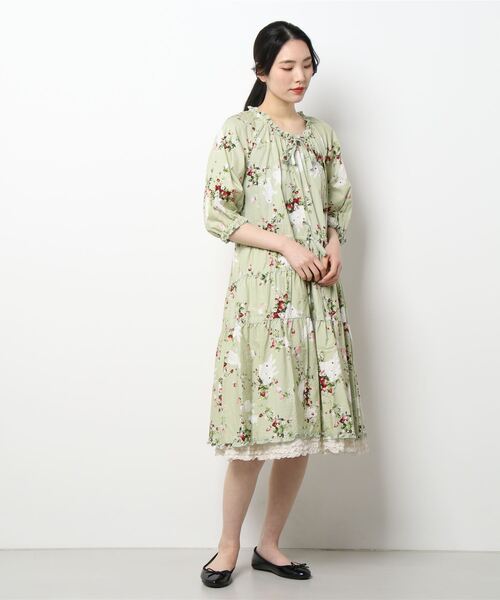 PINK HOUSE（ピンクハウス）の「野いちごの森プリントミディワンピース