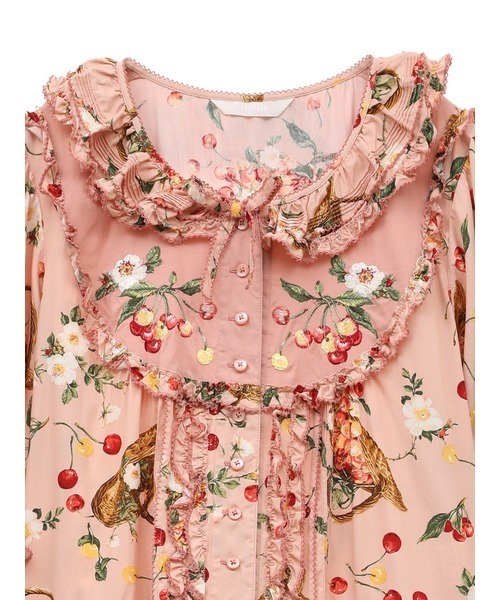 PINK HOUSE（ピンクハウス）の「野ばらとチェリープリントワンピース