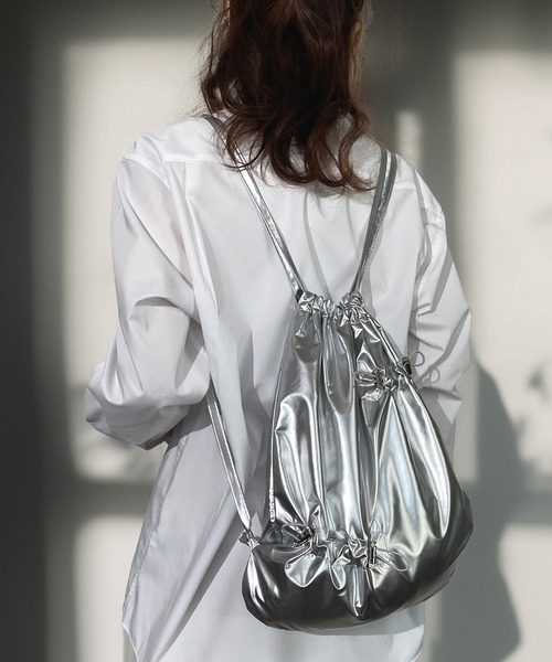 セール】巾着 ナップサック ドロスト ギャザー メッシュ 軽量