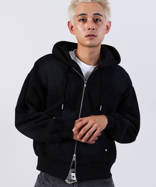 新色追加【sqnz（エスキュンズ）】sqnz washed wappen zip p/k