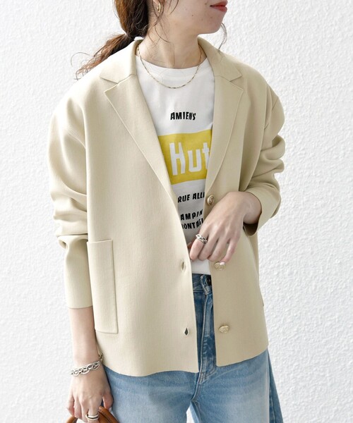 セール】【WEB限定】SHIPS any:〈手洗い可能〉テーラード ニット