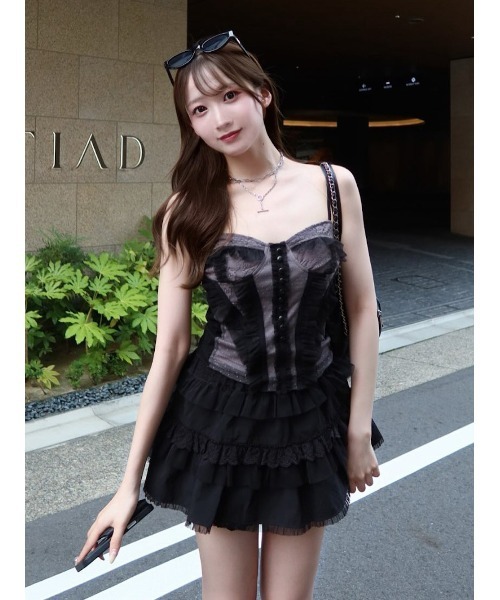 ミックスシアーコルセットキャミソール（キャミソール）｜Darich