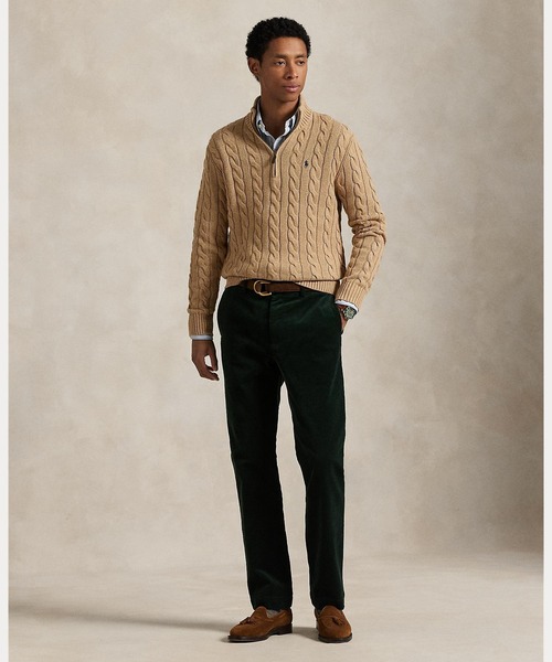 ケーブルニット コットン クォータージップ セーター（ニット/セーター