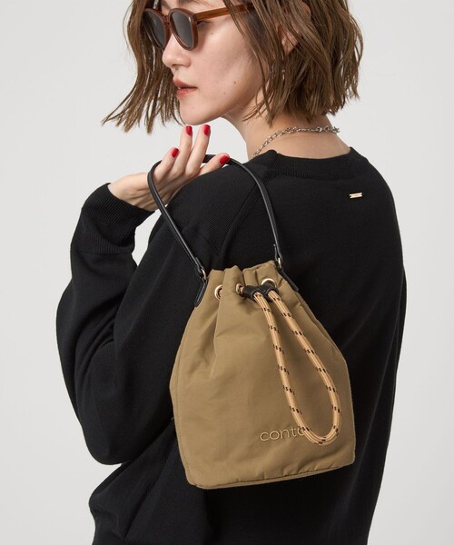 conte＞ドローストリング バッグ BEIGE（ハンドバッグ）｜conte