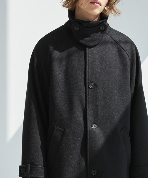 JULLIN】 loose melton soutien collar coat / ルーズメルトンステン