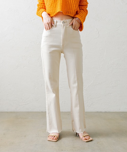 セール】センターステッチフレアデニム（デニムパンツ）｜mystic