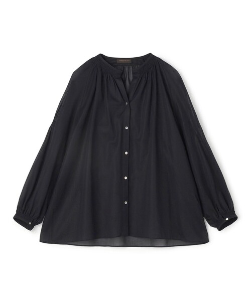 セール】シャイニーオーガンジー シャーリングブラウス（シャツ