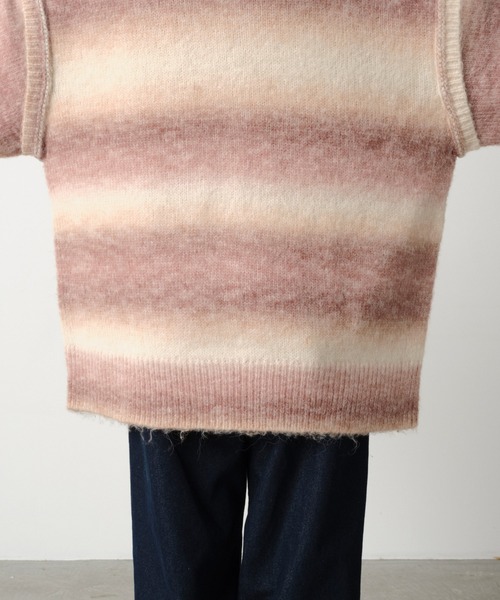 forksy.】2wayオーバーサイズグラデーションニットカーディガン forksy