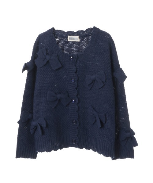 PINK HOUSE（ピンクハウス）の「リボンモチーフ使いニットカーディガン