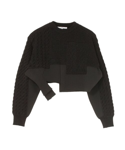 UN3D.（アンスリード）の「CABLE LAYER SHORT KNIT TOP / ケーブル
