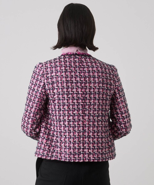 ANAYI（アナイ）の「ラメモールツイードクルー ジャケット（ノーカラー