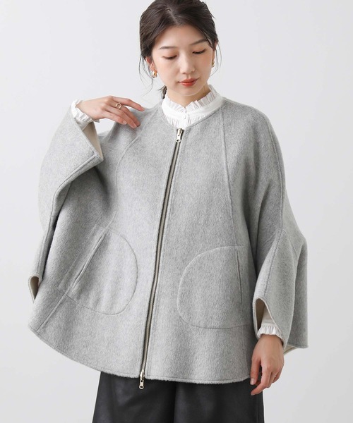 セール】ウールリバーシブルポンチョ（ポンチョ）｜Risley（リズレー