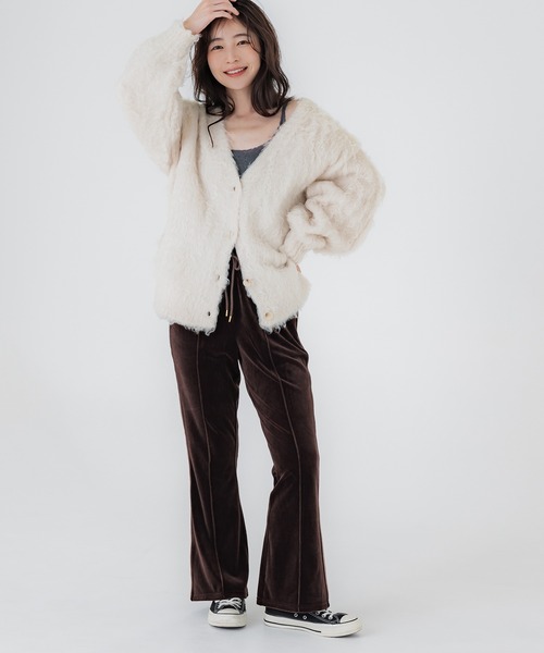 モヘヤ風ニットカーディガン（カーディガン/ボレロ）｜coca（coca