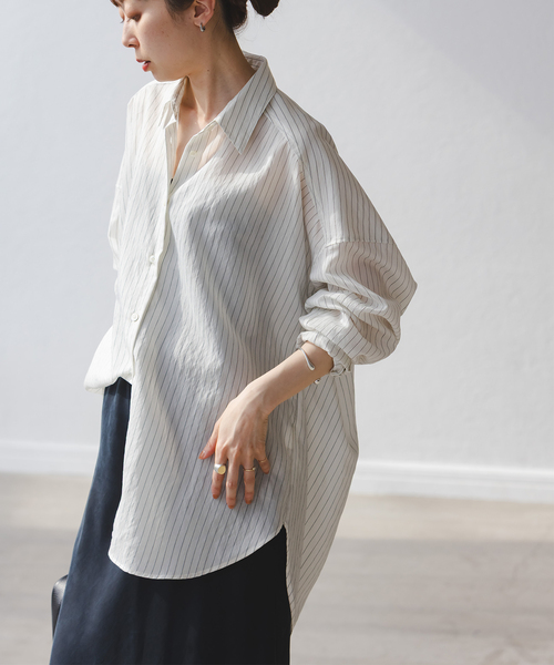 Noble（ノーブル）の「《追加》イージーケアルーズドレープシャツ