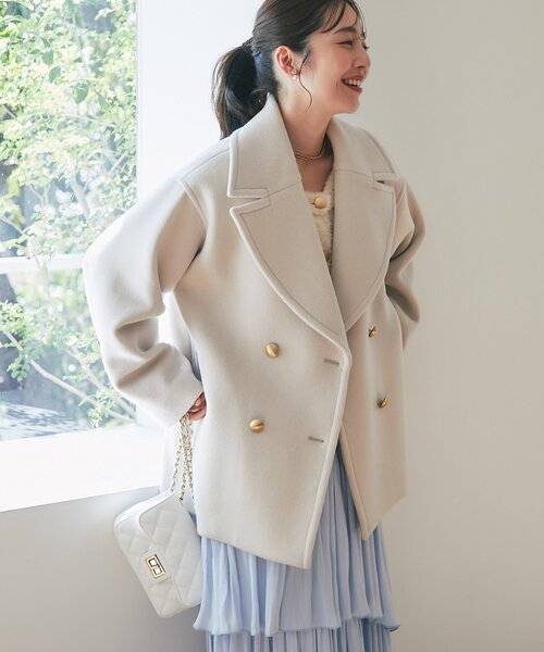 セール】【軽くて毎日着たい！】ロイヤルビーバーメタル釦Pコート