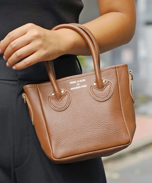 YOUNG & OLSEN/ヤングアンドオルセン EMBOSSED LEATHER D TOTE XS