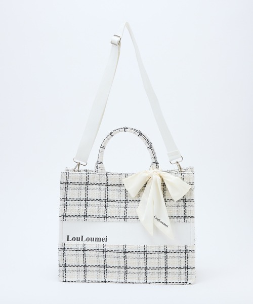 LouLoumei】WEB限定色あり/ツイードトートバッグ（トートバッグ）｜one