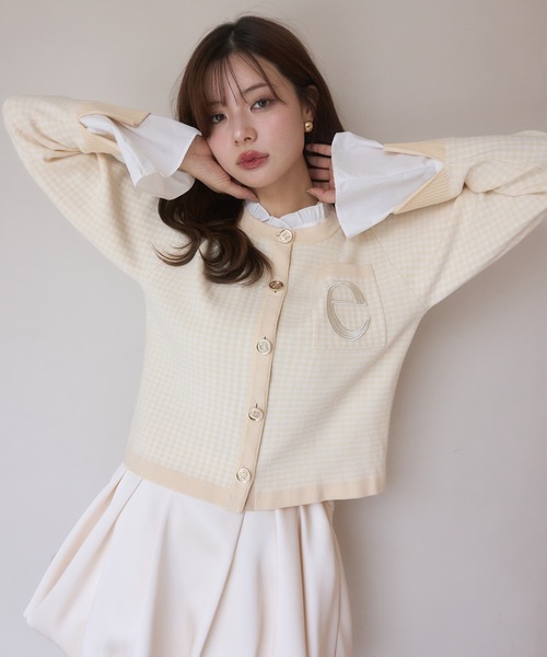 再入荷/14色展開】Attached collar ニットジャケット（ノーカラー