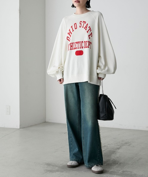 forksy.】アソートフロッキープリントピグメント加工スウェット forksy