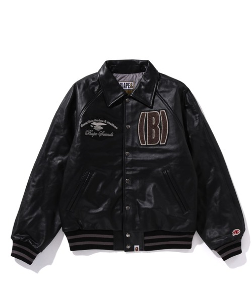 A BATHING APE（アベイシングエイプ）の「(B)APE LEATHER VARSITY